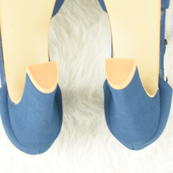Get More Beauty Blue Open Toe Heels Size 38 - Picture 8 of 9